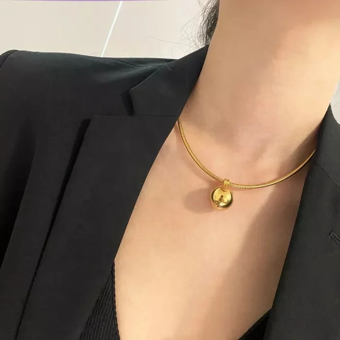 Collana Catena A Sfera Massiccia Collana In Acciaio Inox 304 - Foto 7