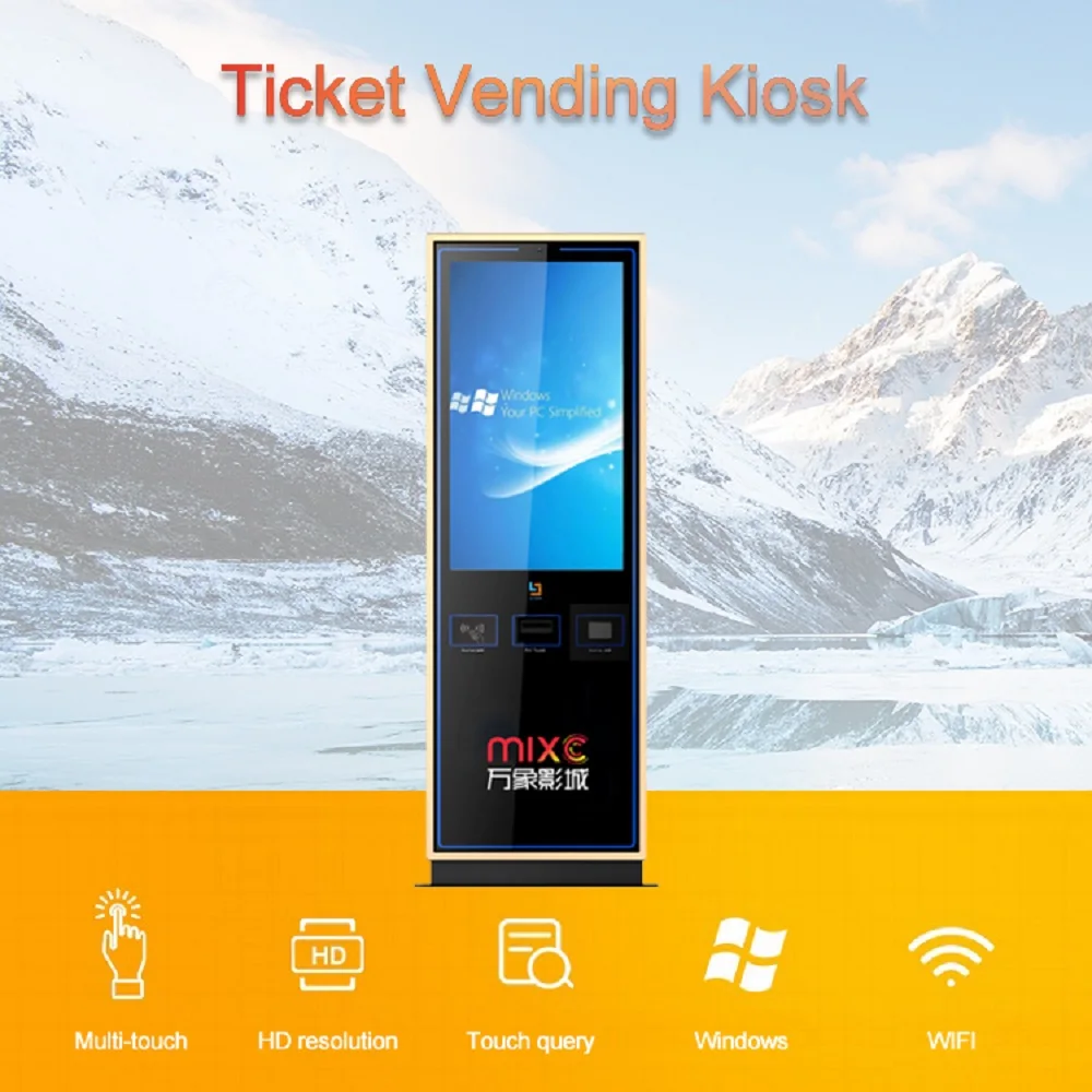 OEM/ODM Top up Kiosk Terminal 21.5-43 Inch Vertical Touch Screen Multiple Ticket Vending Machine