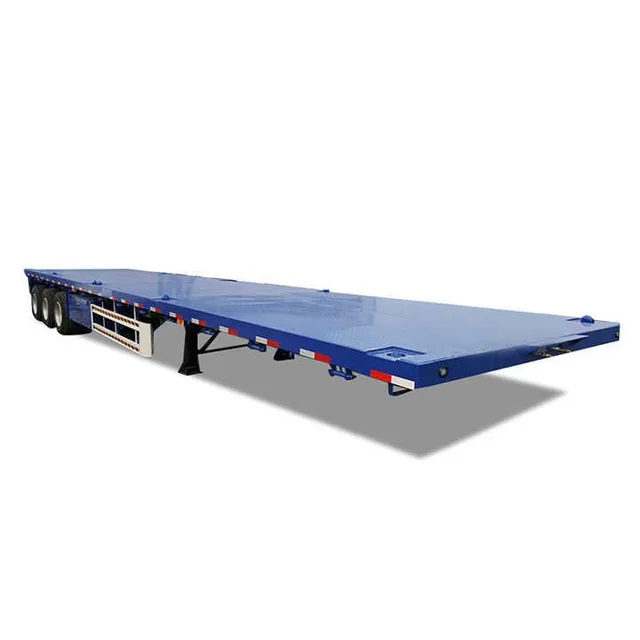 3 Axl 40ft Frame Flatbed Container Semi Trailer For Pickup Trucks Steel Chassis Deck Load Container Cargo High Bed Truck Trailer