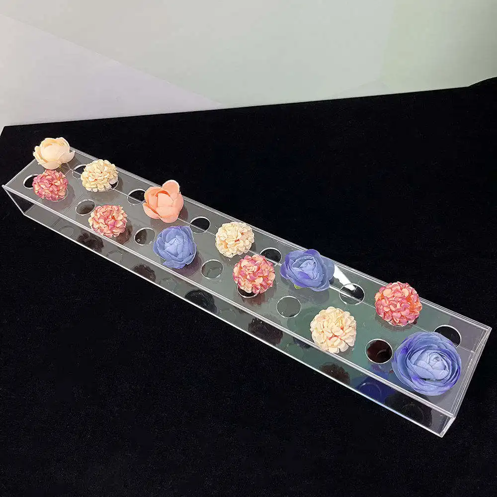 Custom Clear Rectangular Acrylic Modern Vase Rose Floral Vases Flower Display Box for Centerpieces for Home Decor Weddings