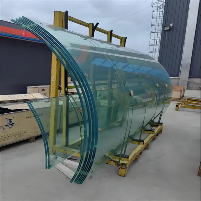 Customized 8+8mm10+10mm 12+12mm Curved Tempered Laminated Glass UV Resistant Impact Soundproof Building Safety Glass