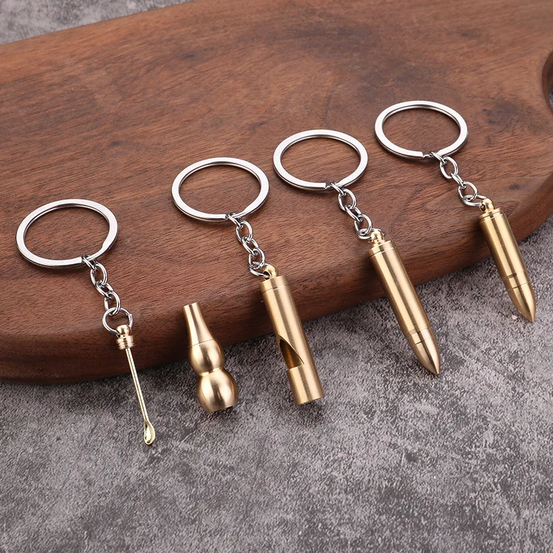 Mini Portable Bullet Shaped Keychain Ear Pick Spoon Keychain Couple ...