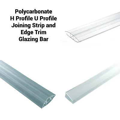 Factory Price Polycarbonate Sheet Mounting Accessories Plastic U /  H-section Profile