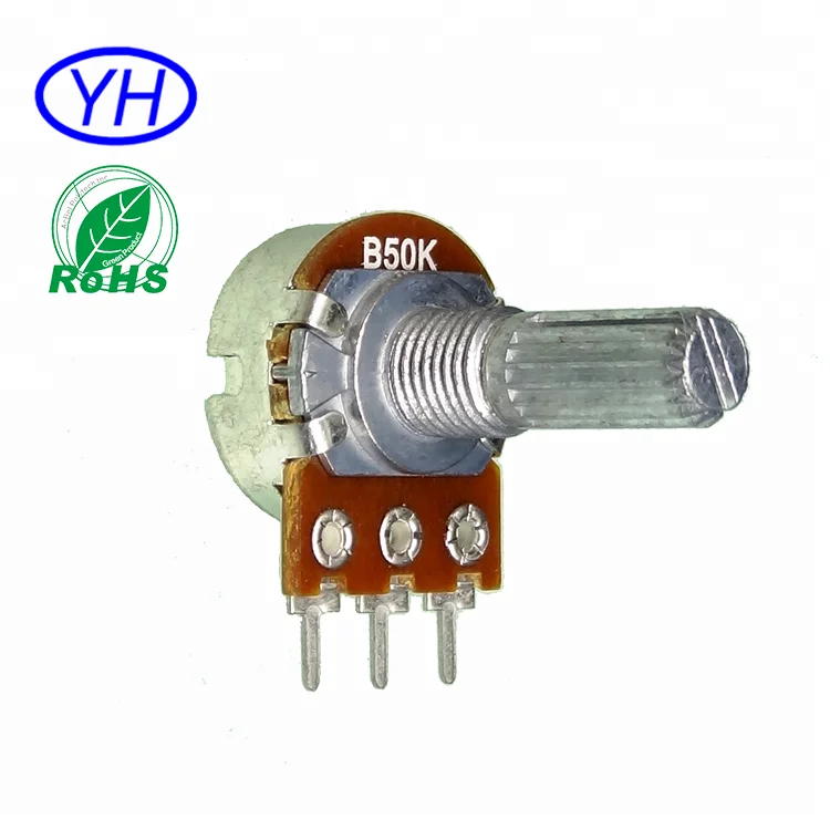 Factory single gang WH148 3 pin volume control 10k 50k 100k linear Carbon film 16mm rotary potentiometer potenciometro
