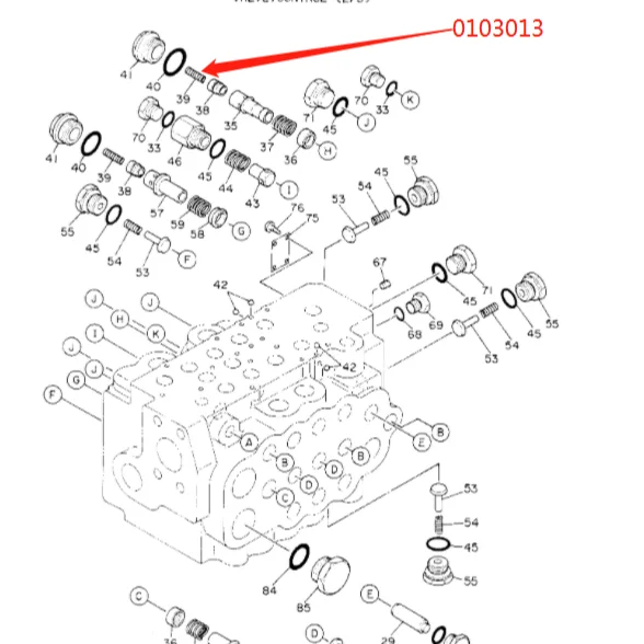 ひが③ Original Excavator Control Valve Parts Spring 0103013