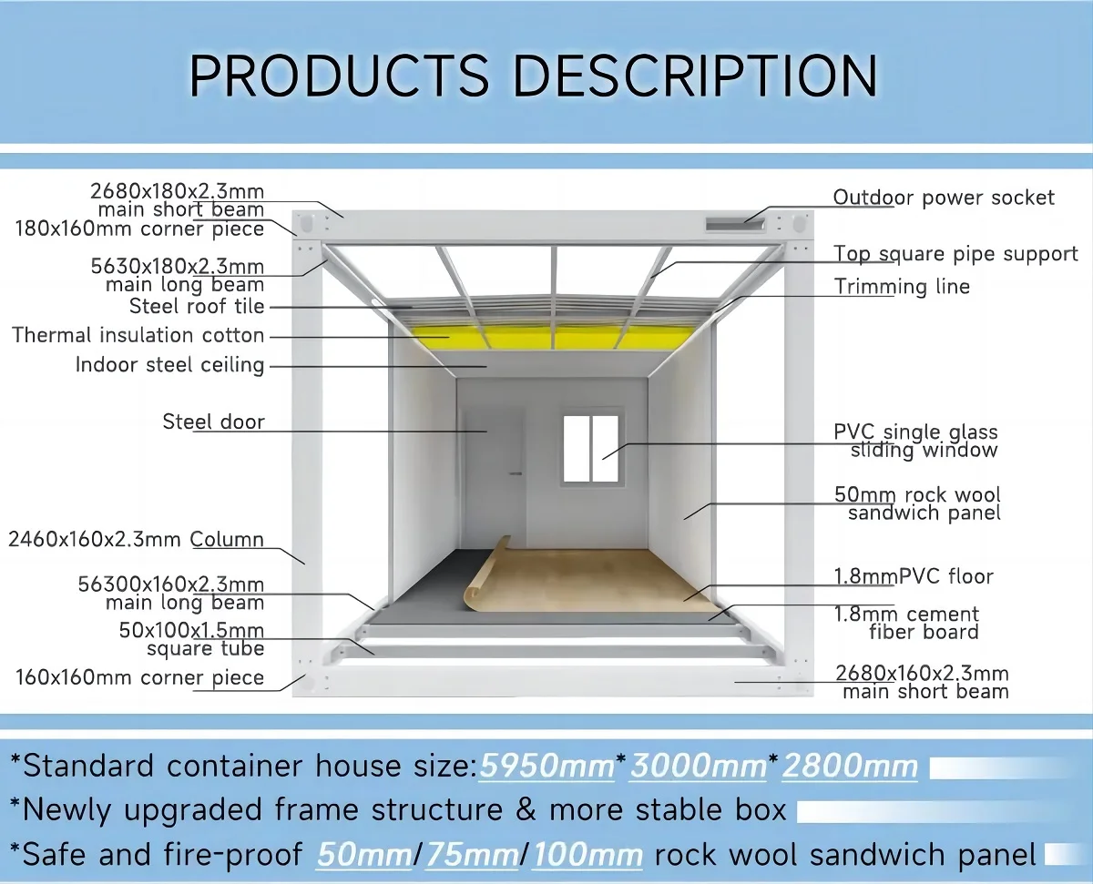 Folding Prefab Modular Tiny Home 20ft Modular Kit Container House for ...