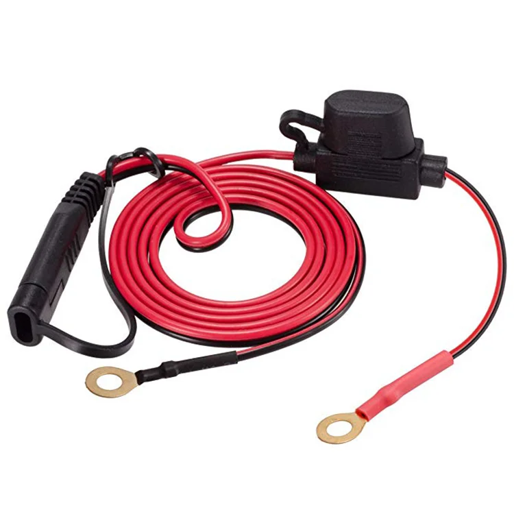 12V Battery Cable SAE Ring Terminal 2 Pin SAE Connector Wire Harness for Motorcycle