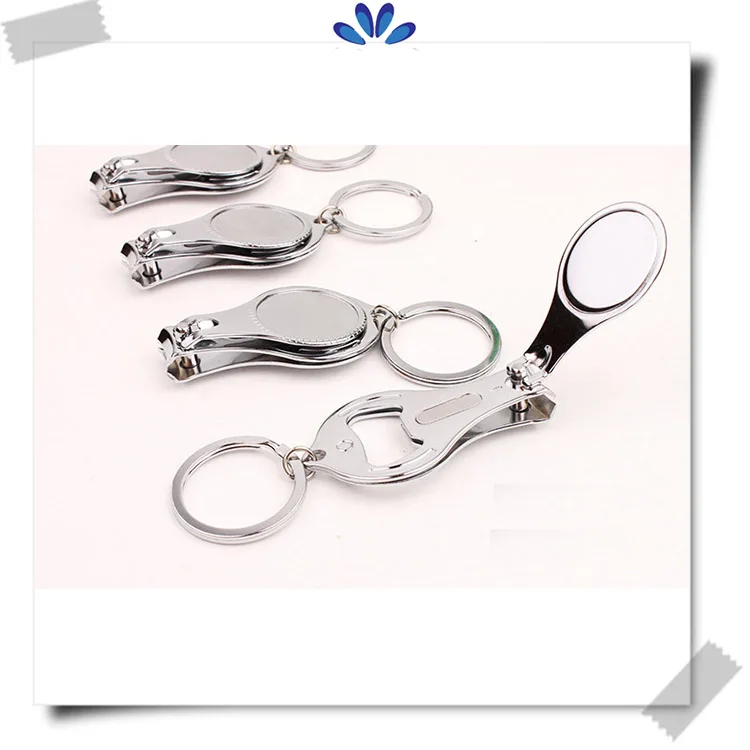 Cheap Custom Gifts Nail Clippers Key Chain Printing Logo Key Ring With Bottle Opener Nail Clipper