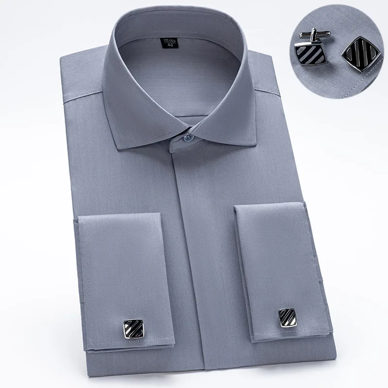 Men's French Cufflink Shirt Long Sleeve Windsor Collar Button-down Bamboo Fiber Double-sleeved Business Men's Dress Shirt| Alibaba.com Men's French Cufflink Shirt Long Sleeve Windsor Collar Button-down Bamboo Fiber Double-sleeved Business Men's Dress Shirt| Alibaba.com