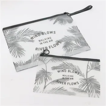 Popular design custom frosted PVC zipper bag storage bag with zipper for hoodies swimwear packaging with handle
