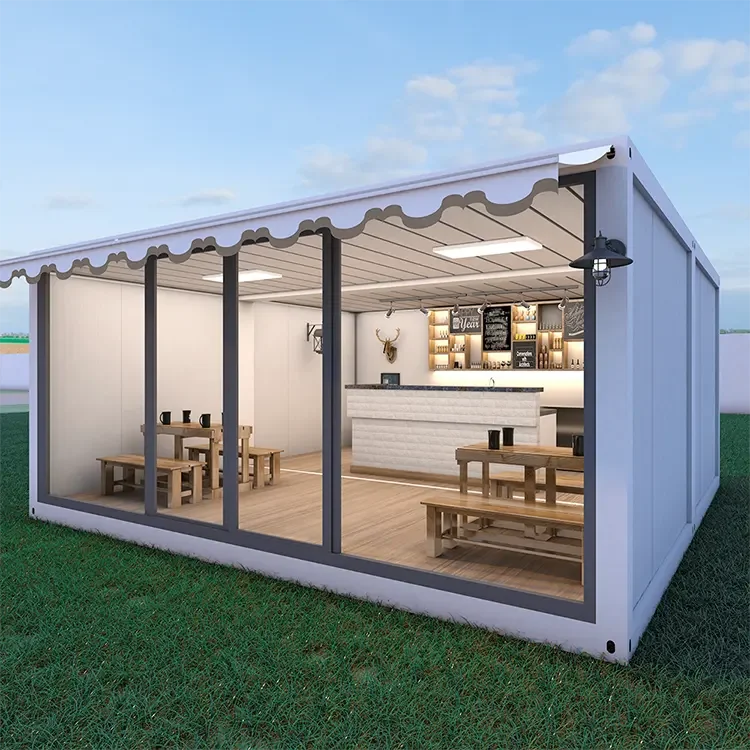 Конструкция prefab контейнер дом умно portable mobile 20Ft предварително fabricate дом flatpack стъклени контейнер дом