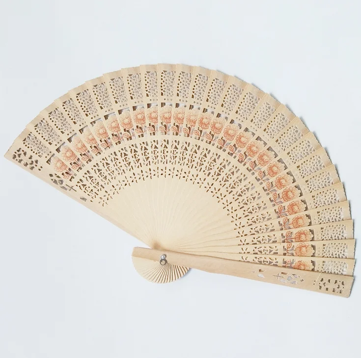 Hand Fans Folding Vintage Fragrant Wood Carved Hand Held Chinese Fan ...