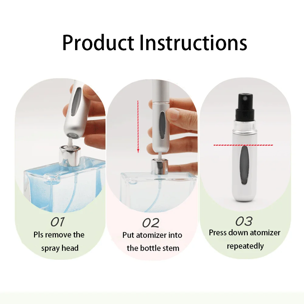 Mini Pocket Size Refillable Perfume Atomiser 5ml 8ml Round Portable