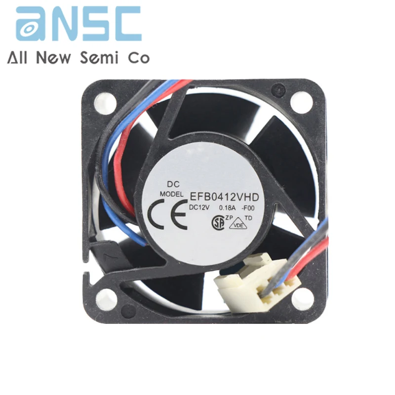 Original Axial Flow Fan EFB0412VHD 40X40X20mm 12V 0.18A 2.16W 9000RPM Industrial DC Frequency Converter Switch Cooling Fan