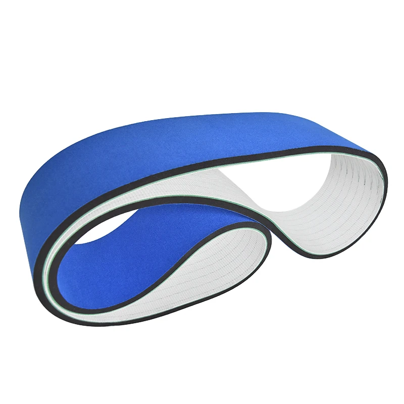 Customized PU Timing Belt for Labeling Machine Blue Fabric and Black Rubber Foaming Sponge Conveyor OEM Support