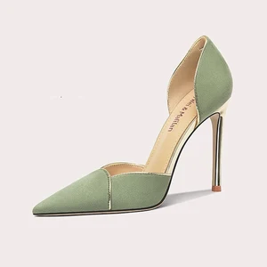 Women Pumps Elegant Solid Color Zapatos De Mujer Pointed-toe Side Hollow Out Thin Heels Pumps Ladies Shopping Dating Shoe