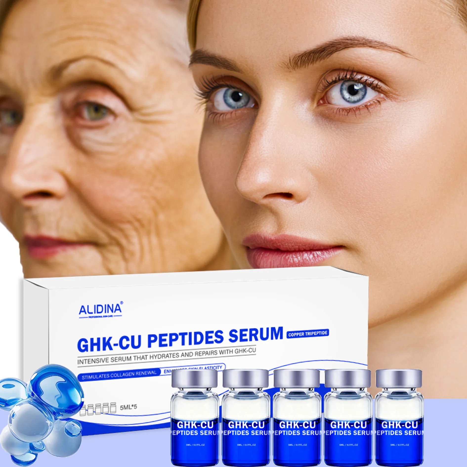 A GHK-CU Blue Copper Peptide Serum Concentrate Ampoule Anti-Wrinkle Firming  Moisturizing Elasticity Acne Treatment Skincare| Alibaba.com