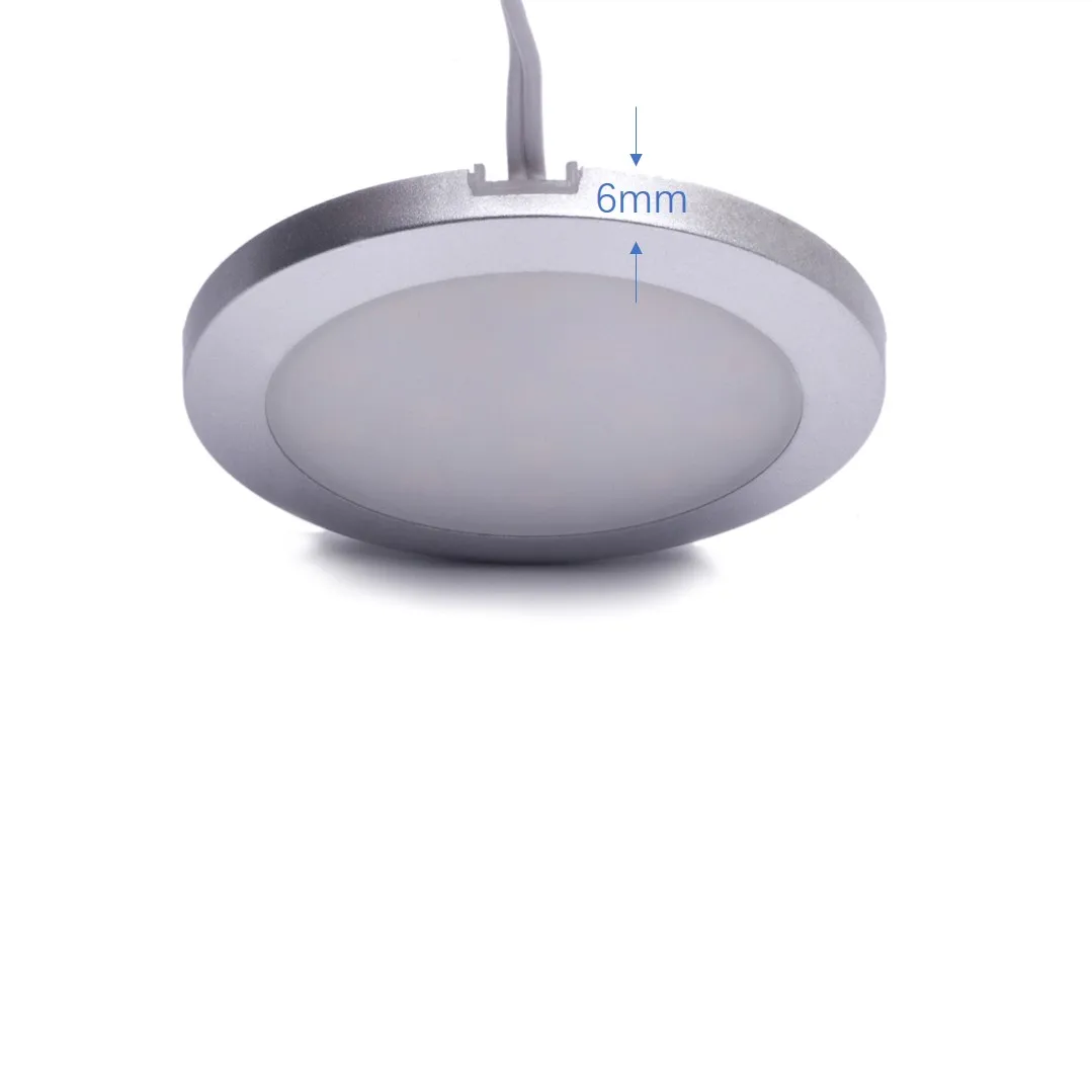 
 2835smd 6000k, оптовая продажа, Светодиодная панель для шкафа, 12 Вольт, круглые светодиодные светильники, используемые кухонные шкафы  