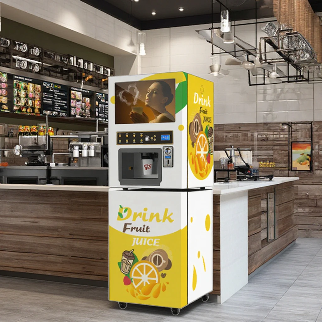 Coffee Milk Tea Atm Vending Machine Automatic Fresh Orange Juice Juicer Vending Machine for Office Restaurant