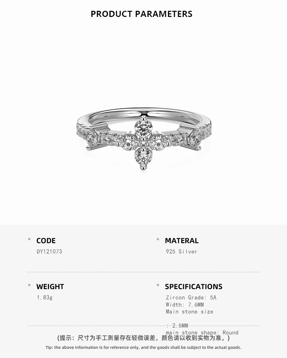 KAKODIY Delicate Zircon Cross Clover Shape Ring 18K Gold Plated 925 Sterling Silver Engagement Ring Jewelry for Women detail 1