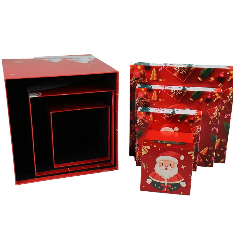 Factory Custom Eco-Friendly Cardboard Paperboard Gift Box with Sponge Liner Embossed Lid and Base for Christmas