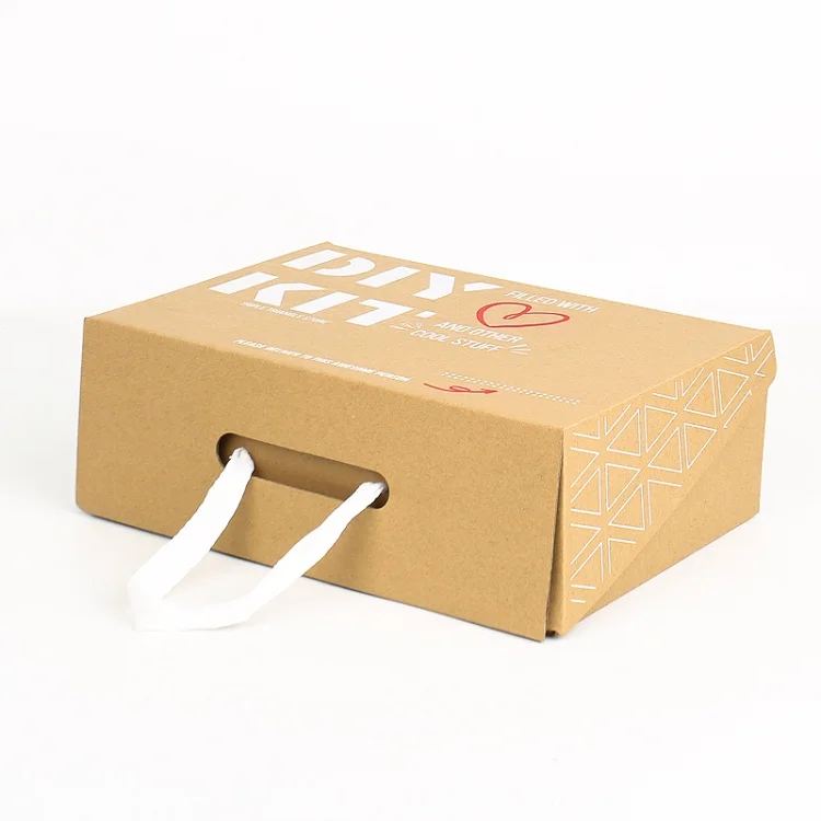 Gavepose-emballasje med håndtak, med tilpasset logo, trykt, brettbar papppose, flatpakket skopose, papppose