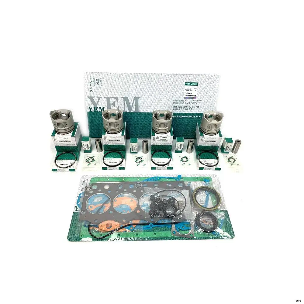V3600-DI Repair Kit With Overhaul Gasket Set Piston Rings for Bobcat Backhoe Loaders for Kubota Engine