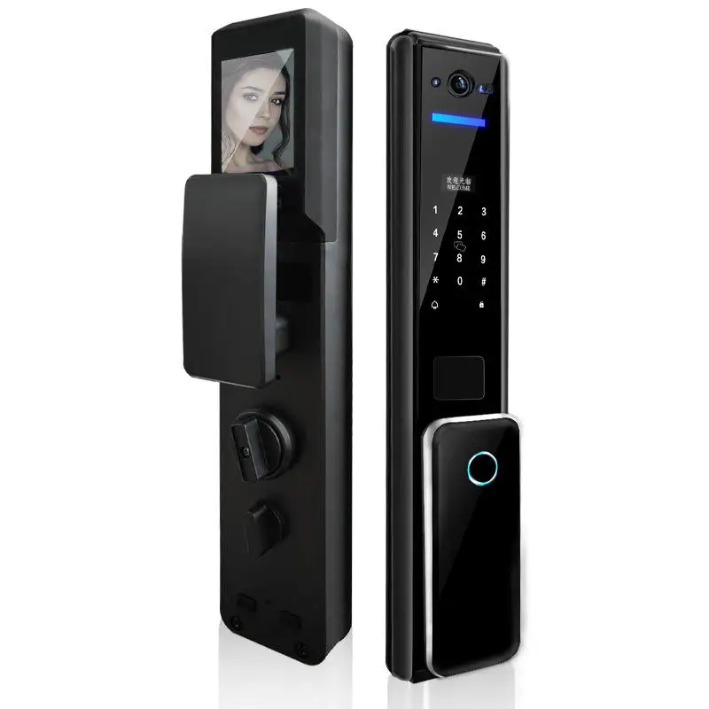 Video Intercom Wifi Smart Digital Door Lock 3d Face Recognition Fingerprint Intelligent Lock Key Card Code Electronic Lock