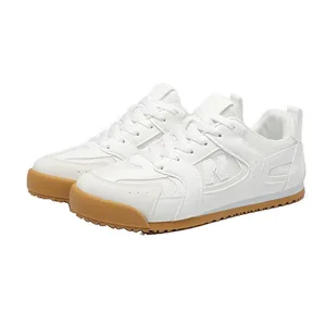 Simple-Design Trendy Safety Sneakers Lace-Up Anti-Slip Fabric Mesh Lining Rubber Toe Running Shoes for Men & Boys