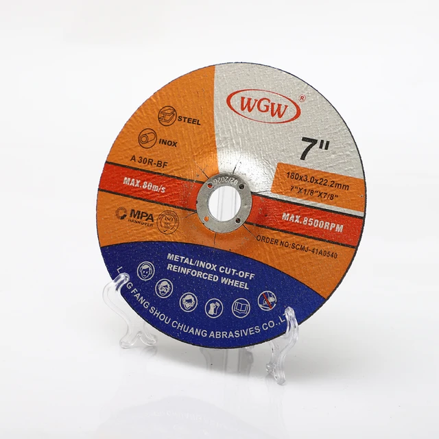 European Quality T42 180x3x22.23mm Super Sharp Abrasive Disc Cutting Wheel For Stainless Steel 7"