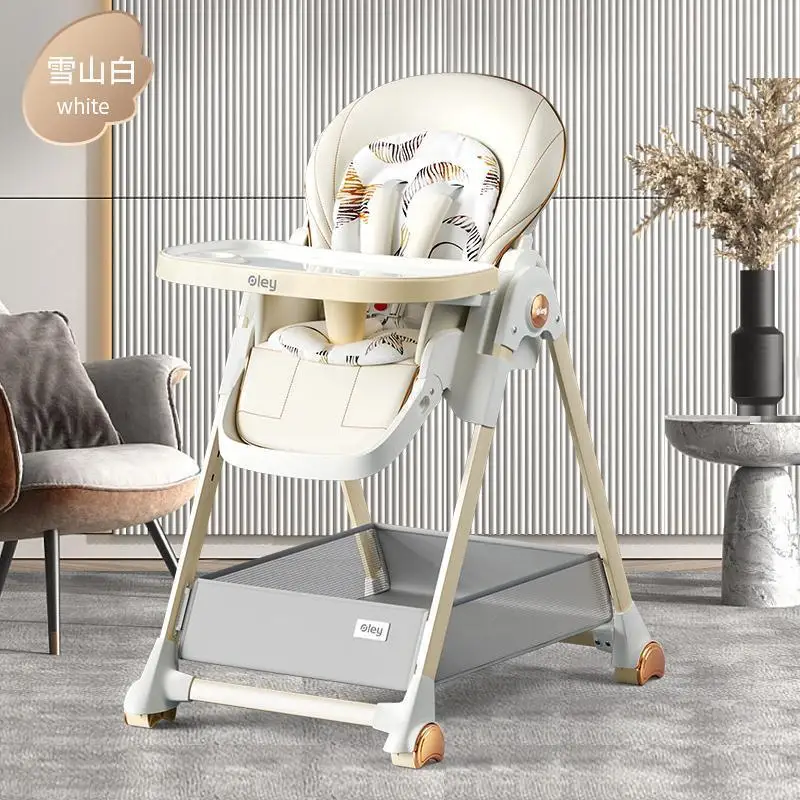 Collapsible with Wheels Dining Chair for Baby Baby Chair Trolley with Cradle Swing Baby Eating Feeding Chair