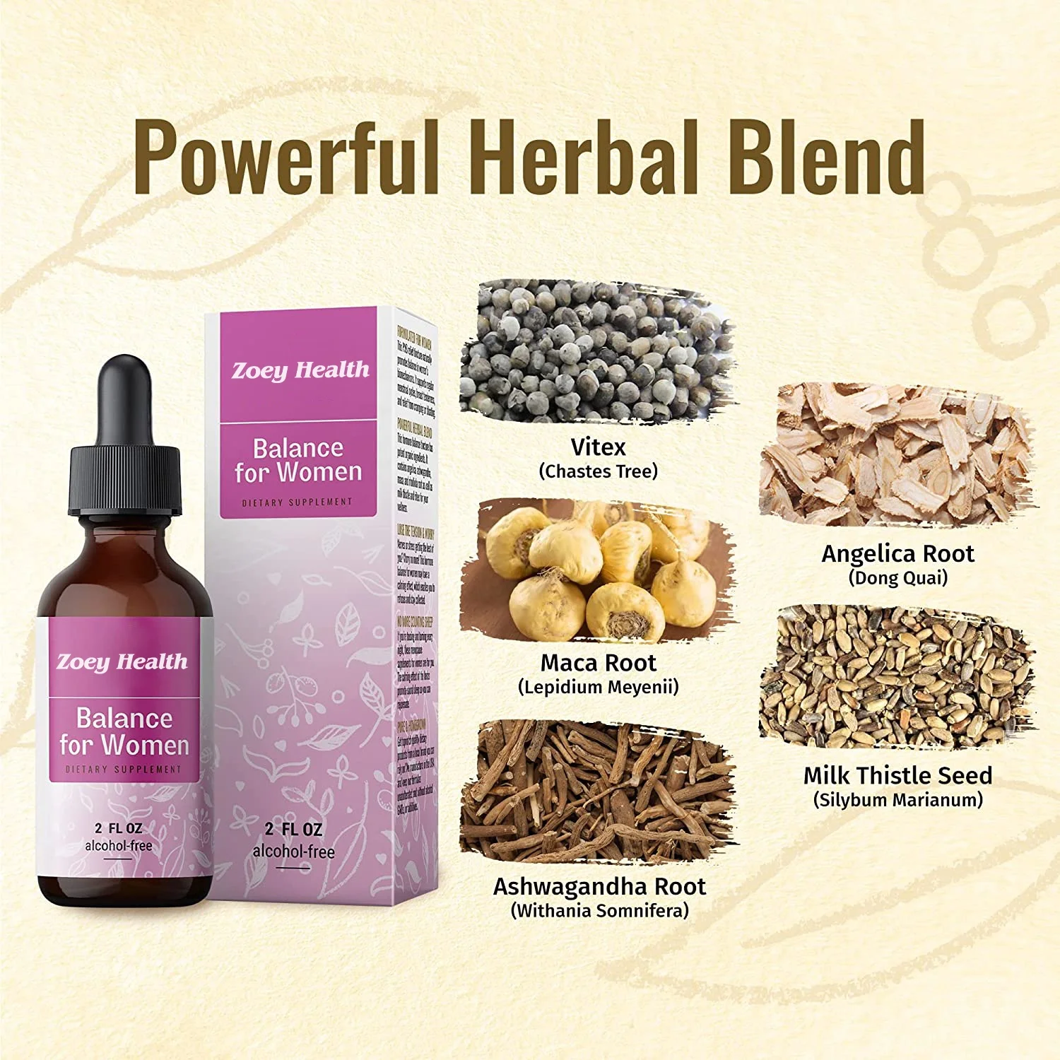 Hormone Balance Liquid Extract Menopause Supplements Tincture Support