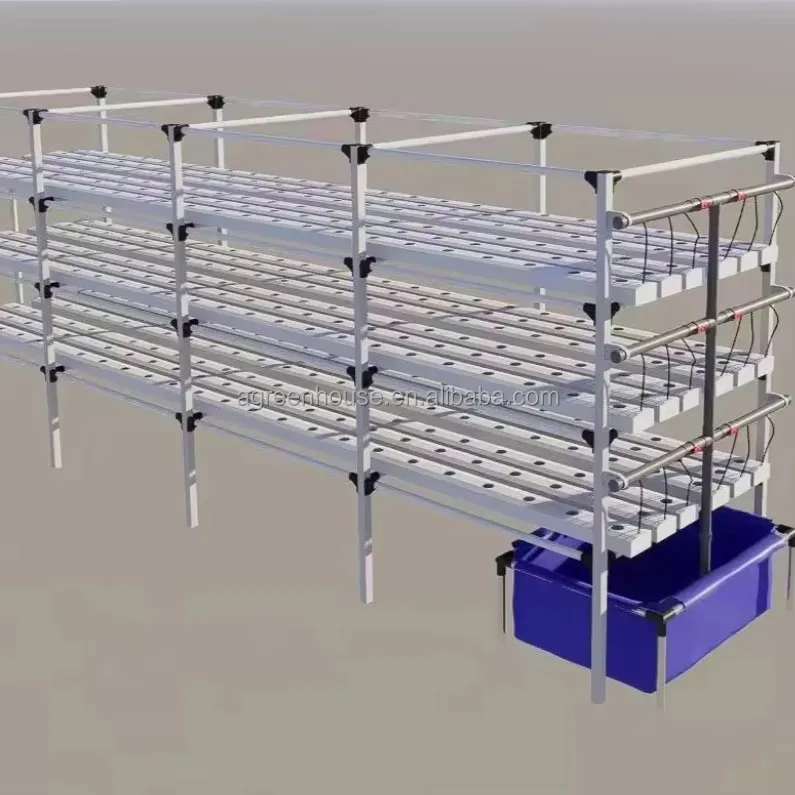 Greenhouse Soilless Cultivation System A-frame Nutrient Film Technique NFT Channel Efficient Vegetable Cultivation 5