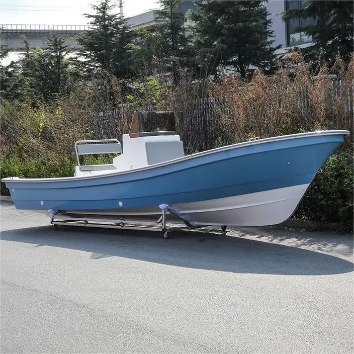 Liya CE 25ft Sport Yacht Deep V Double Hull Open Sea Fiberglass Fishing Boat with Outboard Engine
