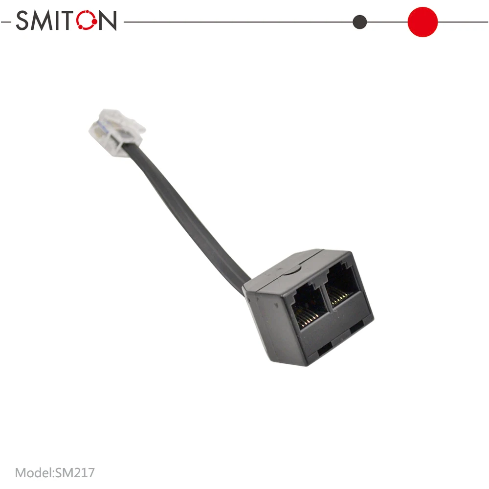 6P6C ADSL Splitter 2 Way Phone Splitter  RJ12 Telephone Splitter
