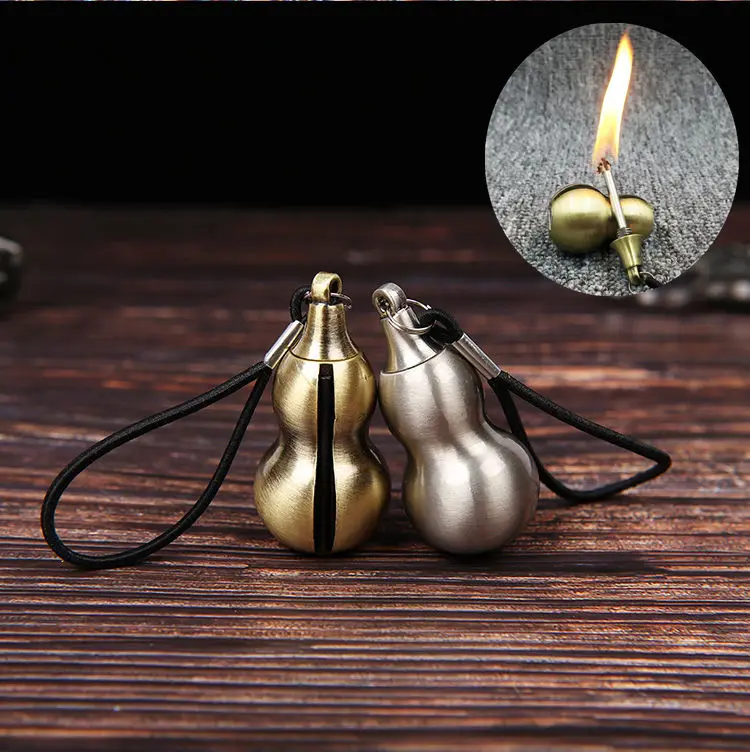 Safety Metal Gourd Style Lighter With Keyring Kerosene Million Times Matches