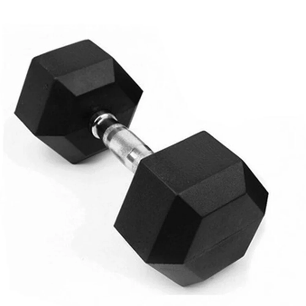 hex gym equipment dumbbell set rubber coated hex dumbbell set -