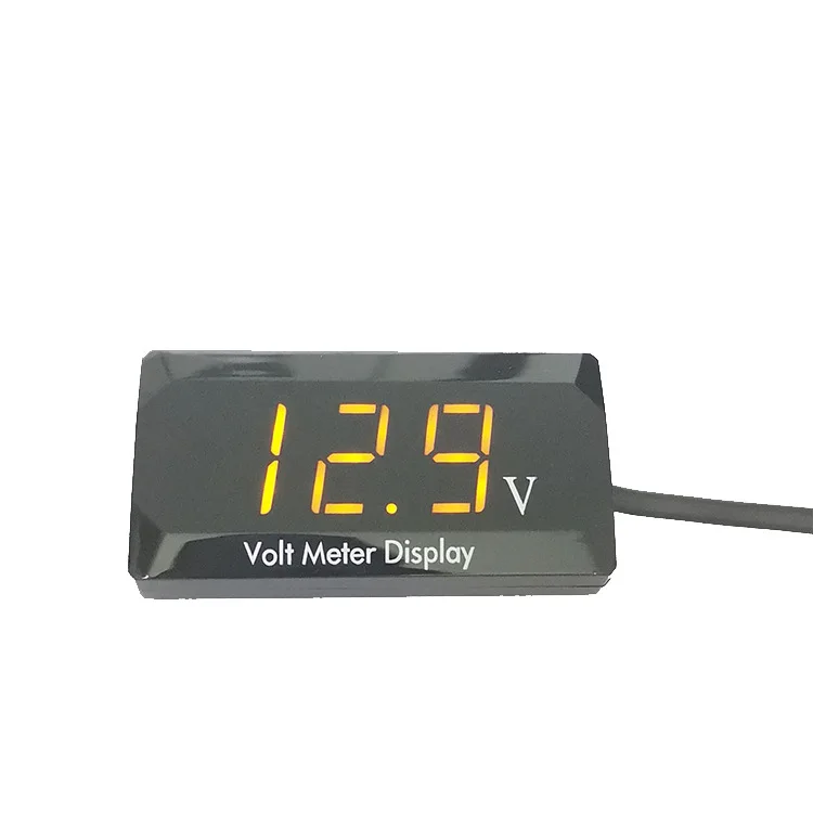 LED Motorcycle Waterproof Voltmeter Gauge Digital Display Voltmeter Panel Voltage Meter 12V Voltmeter for Motorbikes