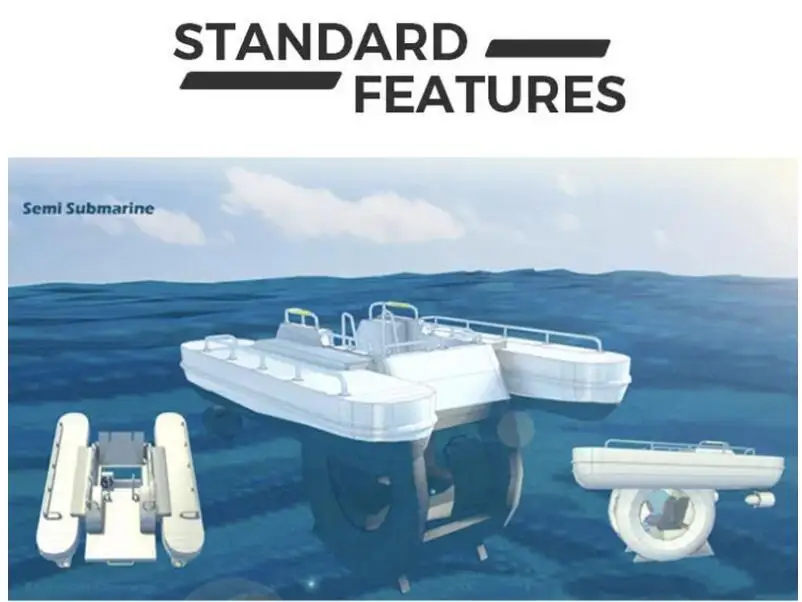 New Type Aluminum Submarine Ship Compact Semi Submarine Mini Submarine Underwater Aluminum Boat Underwater Amusement Equipment