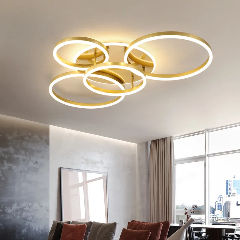 Modern LED Circle Rings Ceiling Light for Living Room Bedroom Study Room Ceiling Lamp