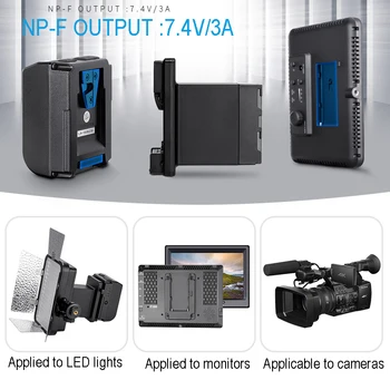 Battery panel converter - V port battery to F550_F750_F970 conversion adapter for NP-F battery cartridge adapter detail image
