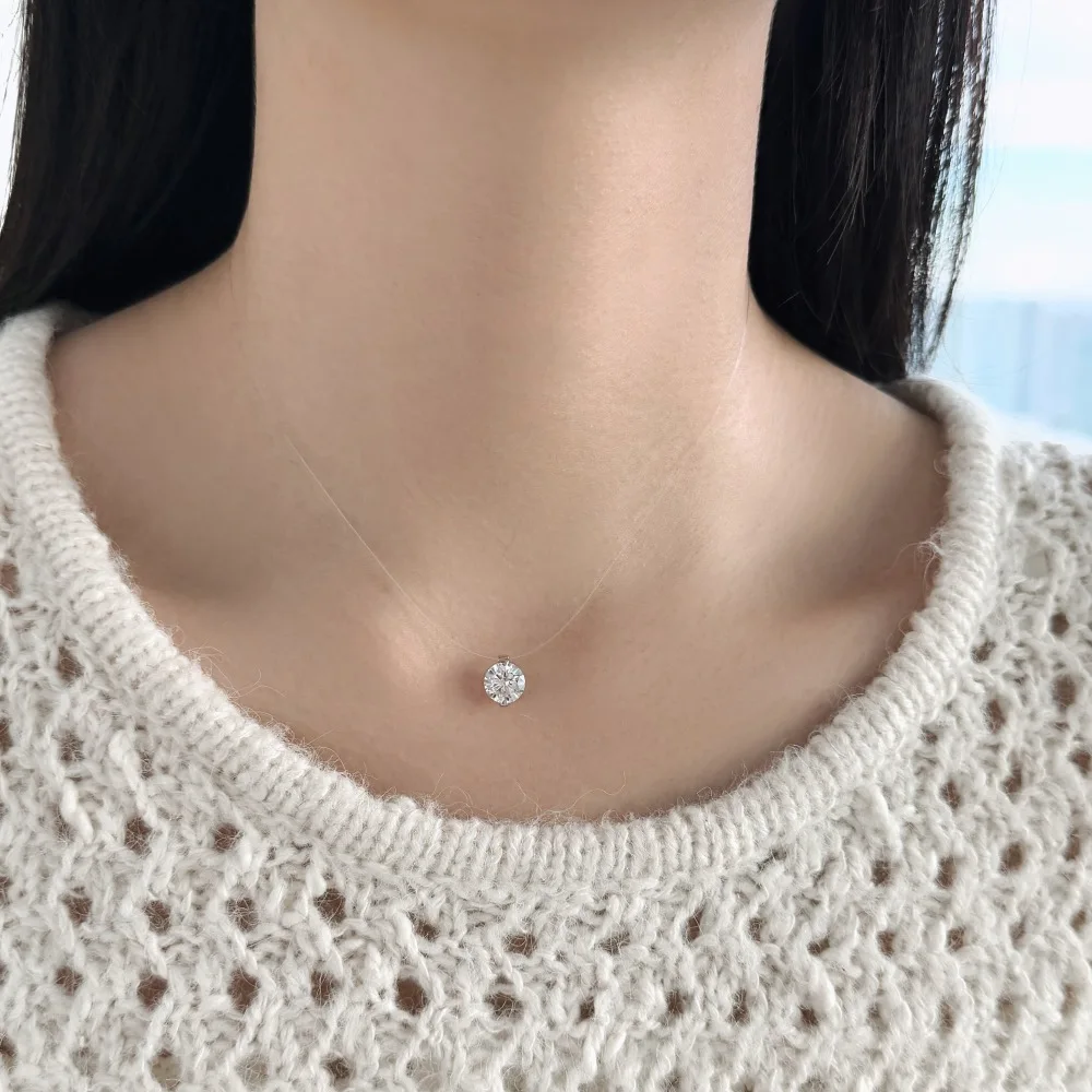 KAKODIY Dainty 925 Sterling Silver Rhodium 18K Gold Plated Solitaire Round 8mm 5A Zirconia Pendant Necklace High Top Jewelry detail 3