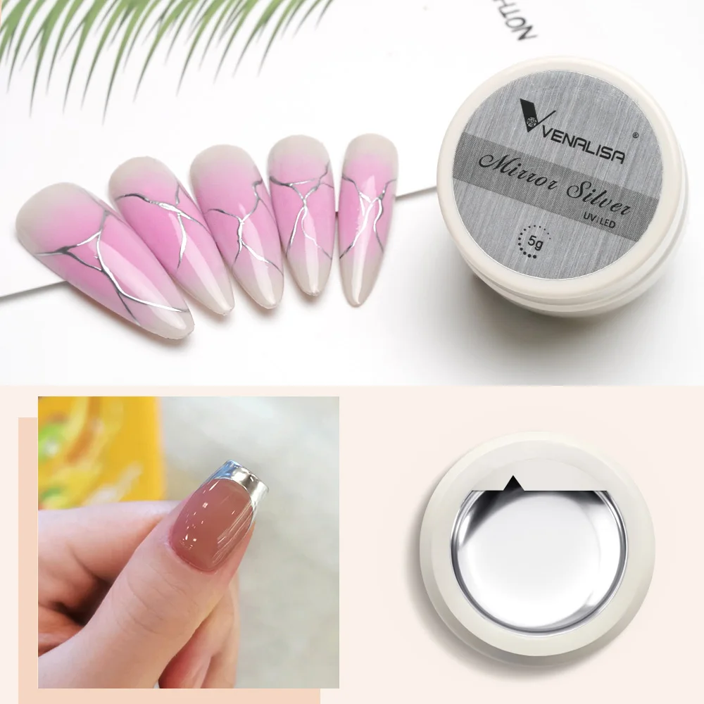 5g Venalisa Metallic Mirror Effect Gold Silver Nail Gel Used For Color