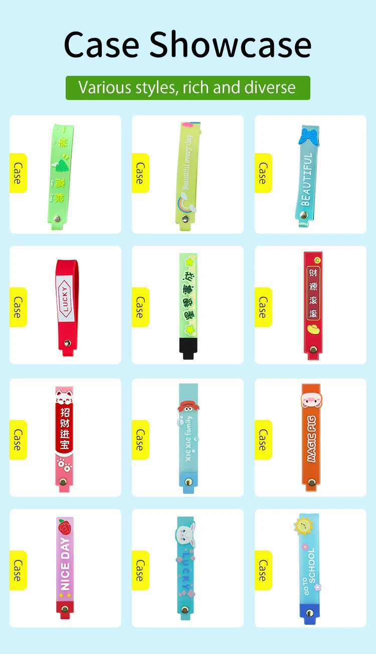 product customized pvc soft rubber key straps front and back sides can be customized with logo text design and pattern processing549-62