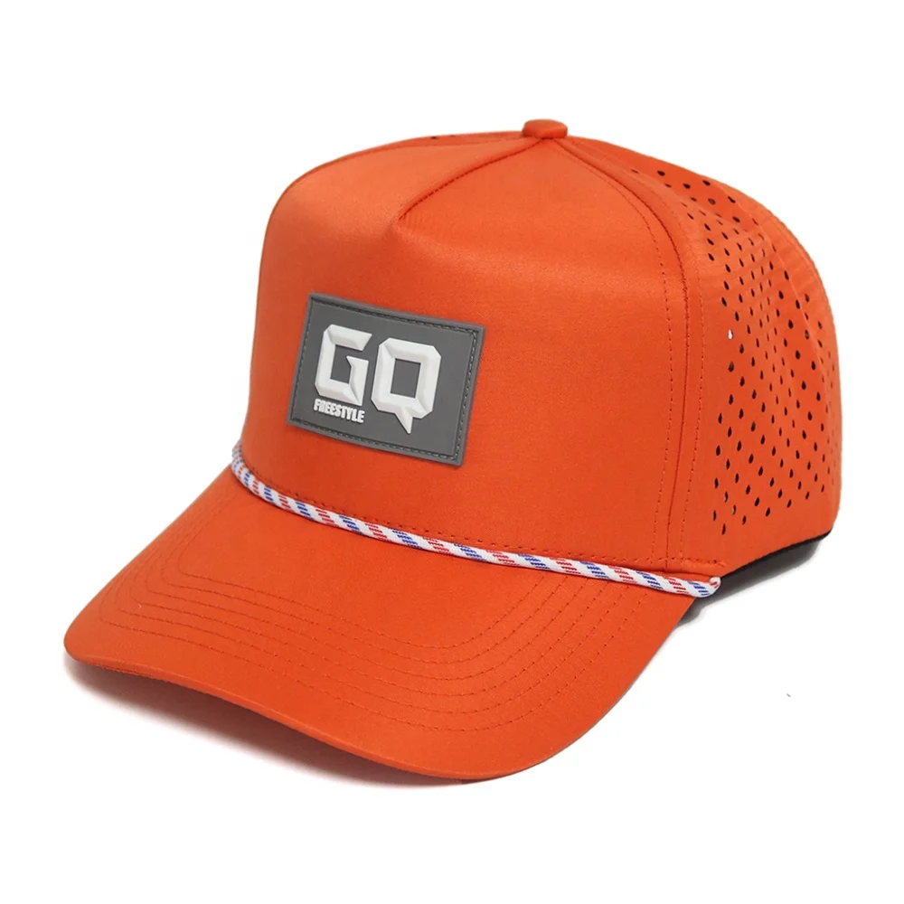 Vented Rope Baseball Cap Wholesale Custom 5 Panel Rubber Pvc Logo Rope Baseball Cap,Waterproof ...