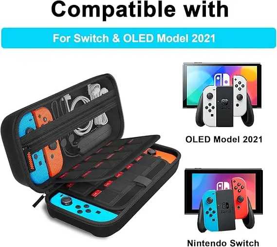 product carrying case with 20 game cartridges protective hard shell travel case pouch for nintendo switch console  accessories-32