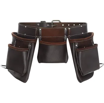 factory Premium OEM custom Builder Work Belt Apron Men Carpentry framers Tanned Leather Tool Belt