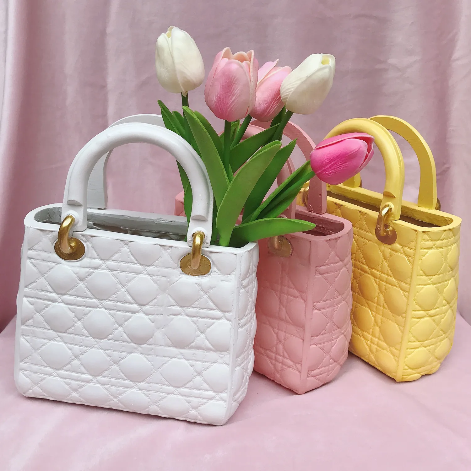 Handmade Resin Vase High Quality Handbags Flower Vase Bags Decorations