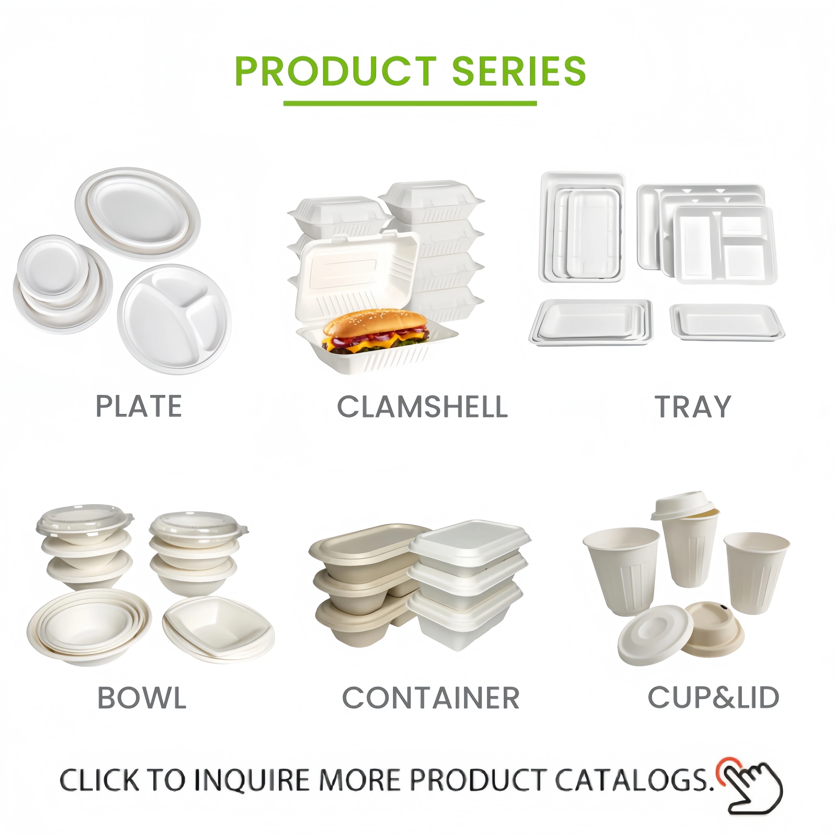 Envases Biodegradables Loncheras Tipo Concha Recipientes Para Alimentos Hechos De Pulpa De Bagazo Contenedor Desechable