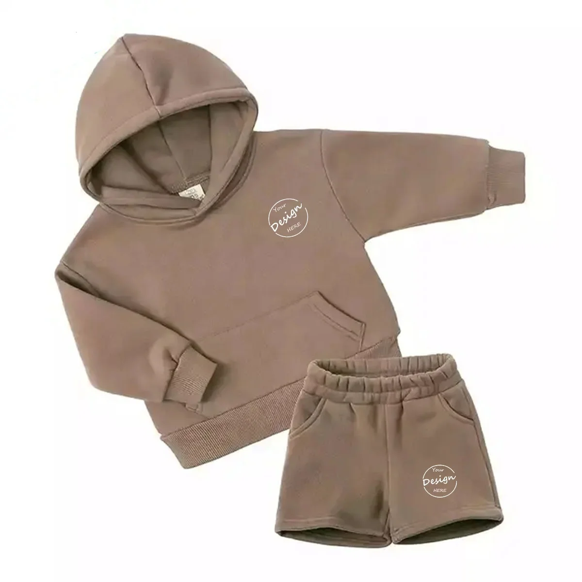 New Spring High Quality Cotton Fleece Pullover Men’s Hoodie and Shorts Sets Screen Print Hoodies